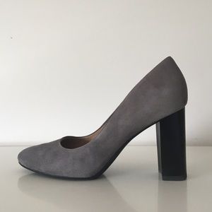 Franco Sarto Gray Suede Heels